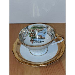Bareuther China Koblenz Tea Cup and Saucer Bavariawaldsassew